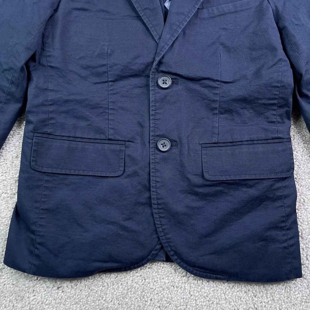 J Crew Crewcuts‎ Blazer Boys 6-7 Blue Cotton Thompson Jacket Coat Church Wedding
